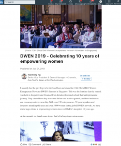 DWEN 2019 - Celebrating 10 years of empowering women, by Tian Beng Ng, SVP of Dell APJ