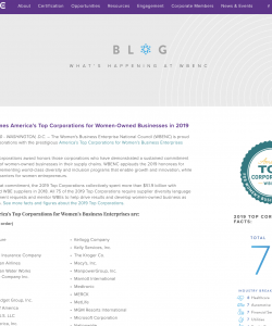 WBENC Names America’s Top Corporations for Women-Owned Businesses in 2019